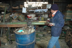 門松　制作風景　切り口